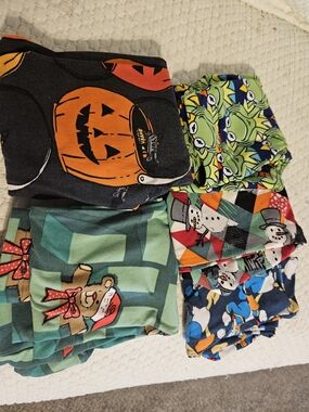 Kids Halloween & Holiday Costume Pajama Set - Orange, Green, Black, Blue